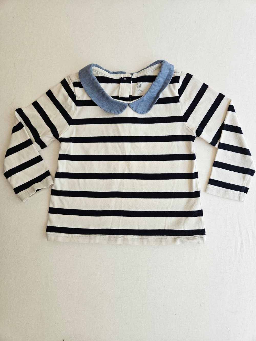 Baby Gap Navy Stripe Peter Pan Collar Top 2T